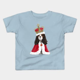 His Majesty King Charles Fun Coronation Souvenir on blue Kids T-Shirt